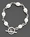 Fresh by Honora Sterling Silver White Oval Cultured Freshwater Pearl Toggle Bracelet