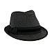 Cute Wool Blend Fedora Hat with Velvet Ribbon Trim and Flat Side Bow