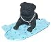 PUG Dog Black Lays on Blue Blanket FIGURINE Resin DFL18B