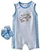 Vitamins Baby Sunsuit with Sock, Blue/Brown, 6M