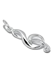 Phil Laender - Silver Treble Clef Pendant - Sterling Silver - 1 Gr - 24 mm