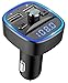 Comsoon Bluetooth FM Transmitter, [Blue Ambient Ring Light] Wireless Radio Car Receiver Adapter Kit with Hands-Free Calling, Dual USB Charger 5V/2.4A & 1A, Support TF/SD Card, USB Disk