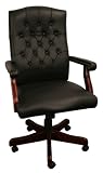 Martha Washington Black Leather Executive Swivel Chair
