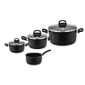 Nero 4-tlg. Set bestehend aus: Kochtopf mit Glasdeckel 16,20,24 cm, Stieltopf 16 cm
