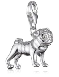 VINANI brand Germany 925 Sterling Silver Charm Pendant small Pug Dog shiny HMPG