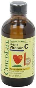 Child Life Liquid Vitamin C, Orange Flavor, Glass Bottle, 4-Ounce