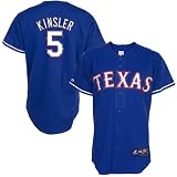 MLB Men's Texas Rangers Ian Kinsler Royal Alternate Short Sleeve 6 Button Synthetic Replica Baseball Jersey Spring 2012  (Royal, Large)