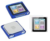 Young Micro TM Translucent Blue Snap On Hard Case with Screen Protector for Apple iPod Nano 6 6th Generation