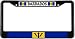 Barbados Bajan Flag Black License Plate Frame Metal Holder