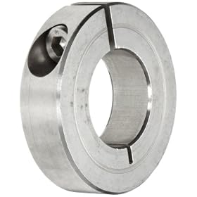 Climax H1C-056-S Shaft Collar, Stainless Steel Grade 303, One Piece, 9/16" ID, 1-1/4" OD, 3/8" Wide, With  1/4-20 x 1/4 Clamp Screw