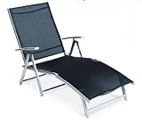 Deckchair Sonnenliege Acapulco aus Alu + Textilgewebe, schwarz