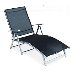 Deckchair Sonnenliege Acapulco aus Alu + Textilgewebe, schwarz