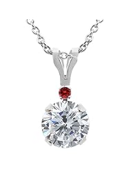 1.02 Ct Round H/I Diamond Cognac Red Diamond 14K White Gold Pendant