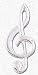 Jewelry : Solid Sterling Silver Treble Clef Brooch Pin