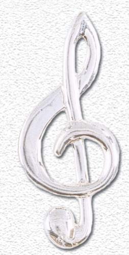 Childrens Toyshop  Jewelry : Solid Sterling Silver Treble Clef Brooch Pin