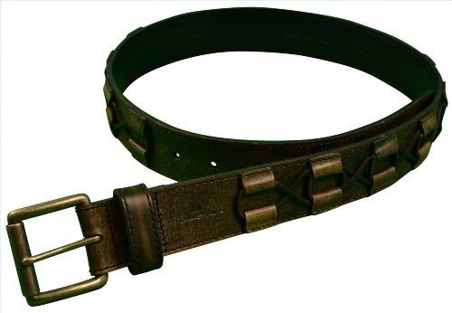 Tommy Bahama Men's Leather Belt Black-44