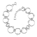 Trendy Elegance: Sterling Silver Designer Inspired Open Circle Link Bracelet with Silver Beads