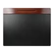 Wood Tones Series Desk Pad with Wood Pencil Ledge, 19x24, Mahogany ELD23390