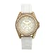 Fossil Women's ES2348 Riley Gold-Tone Silicone Strap Silver Dial Watch