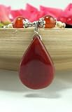 Amber Drop Jade Pendant Choker Necklace Pendant Size: 1.5 Necklace length 16