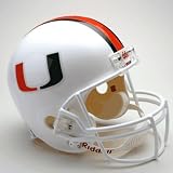 University of Miami Hurricanes Full Size Riddell Replica Autograph Helmet