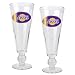 Los Angeles Lakers NBA 2pc Pilsner Glass Set with Basketball on stem - Oval Logo