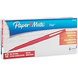 Paper Mate Flair Porous-Point Felt Tip Pen, Medium Tip, 12-Pack, Red (8420152)