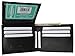 Leather Men Bi Fold Wallet with FIXED FLIP UP single Window ID - BLACK-by Marshal