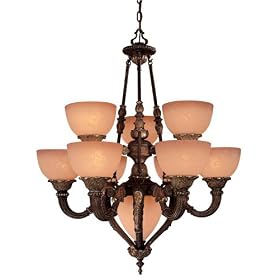 Minka Lavery Camden 819-355 Large 10 Light 580w (35"H x 29"W) Chandelier Lighting in Golden Bronze