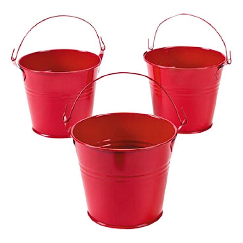 3 Red Tin Pails (1 dz)