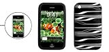 Soft Silicone Skin White Stripes Case Cover Protector for Apple Iphone 3G Black