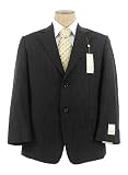 Joe Joseph Abboud Mens Single Breasted 2 Button Black Pinstripe Wool Suit - Size 42S