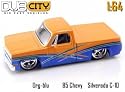 Jada Dub City Kustoms Orange & Blue 1985 Chevy Silverado C-10 1:64 Scale Die Cast Truck Car
