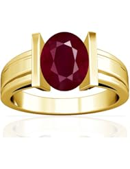 18K Yellow Gold Oval Cut Ruby Solitaire Ring
