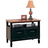 Black Finish Credenza with Printer Storage and Cherry Top Kathy Ireland Copley Collection by Kathy I