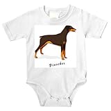 Onesie with pinscher, dog, doberman, brown