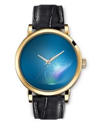 SPRAWL Aanalog Fashion Series Gold Ladies Watches of Genuine Black Leather Strap,Unique Wrist Watch for Women Girls Designed with Small pictures on dark blue background