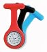 Nurses Lapel Watch - 1 Watch with Red, Black and Light Blue Holders - Silicone (Infection Control)