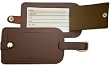 Chocolate Brown Leather Luggage Tag