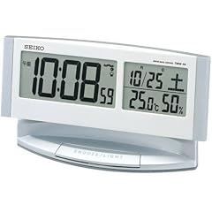 SEIKO CLOCK (セイコークロック) 目覚し時計 デジタル 電波時計 ツイン・パ 温度表示 湿度表示 常時点灯 SQ670S