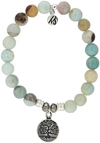 Amazonite Beaded Bracelet with Tree of Life Charm