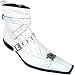 FIESSO WHITE GENUINE LEATHER ITALIAN BOOTS WITH RHINE STONES SKULL HEAD