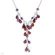 Necklace With 20.00ctw Amethysts, Cubic zirconia and Garnets 14K White Gold. Total item weight 8.2g Length 16in
