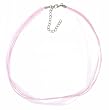 Necklace Cord For Pendants - D16 - 5-Strand Organza and Cotton Cord Mixed ~ 17" + 2" Extension Chain ~ Silver Plated Ends ~ Pink