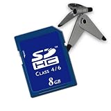 41hm4XNS1VL. SL160  BLAZING 8GB SDHC Class 4/6  Memory Card for Samsung SL620 / SL30 / HZ15W and More Digital Cameras ***Includes Mini Tripod***