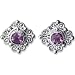 Sterling Silver Faceted Amethyst Post Earrings by Sajen