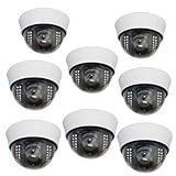 Pack of (8) 1/3" Sony CCD CCTV Dome Security Indoor Camera w/ Power Supply Kit - 540 TV Lines, 23Pcs LED, 65ft IR Distance, 3.6mm Len for Wide Angle View