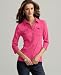 Style&co. Petite Three-Quarter-Sleeve Snap-Front Shirt