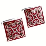 Boutons de manchettes d�taill�s rouges