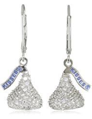 Hershey Jewelry Sterling Silver with CZ Small Flat Back Shaped Lever Back Earrings
